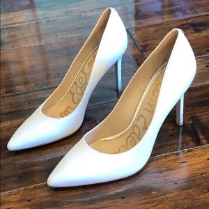 Sam Edelman white high heels.